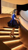 Pretty A line Off The Shoulder Short Navy Blue Formal 8th Grade Homecoming Dress Summer Middle School Hoco Dresses Birthday Outfits HZ1121