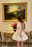 Cute Ball Gown High Neck Short White Formal 8th Grade Homecoming Dress Summer Middle School Hoco Dresses Birthday Outfits HZ1121