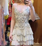 Vintage A line Spaghetti Straps Light Mint Green Chiffon Formal 8th Grade Homecoming Dress Summer Middle School Hoco Dresses Birthday Outfits HZ1121
