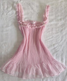Pretty A line Spaghetti Straps Pink Chiffon Short Mini Formal 8th Grade Homecoming Dress Summer Middle School Hoco Dresses Birthday Outfits HZ1121
