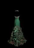 Vintage Mermaid Strapless Dark Green 90s Long Prom Dresses Party Dress 20th Birthday Outfits Graduation Dresses HZ1121