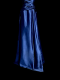 Classy Mermaid Royal Blue Satin Maxi Dress Evening Dress Long Prom Dresses HZ1121