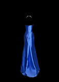 Classy Mermaid Royal Blue Satin Maxi Dress Evening Dress Long Prom Dresses HZ1121