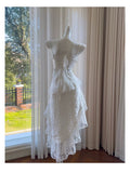 Pretty High Low Spaghetti Straps Lace Summer 16th Birthday Dresses For Teens Hoco Dress 18th Birthday Outfit Cocktail Dresses For Women HZ1121