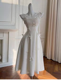 Elegant A Line Spaghetti Straps White Satin Sleeveless Long Evening Party Gowns Evening Formal Dresses Prom Dress HZ1121