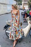 Modest A line Square Floral Formal Prom Gown Summer Wedding Guest Dress Bridal Guest Dresses Wedding Outfits For Guest HZ1121