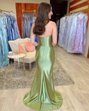 Strapless Ruched Mermaid Prom Dress with High HZ0308