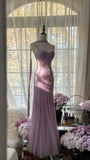 Sexy Mermaid Spaghetti Straps Purple Elegant Tulle Sequin Prom Dresses HZ1121