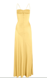 Simple Mermaid Straps Yellow Prom Dress 21th Birthday Outfit HZ1022