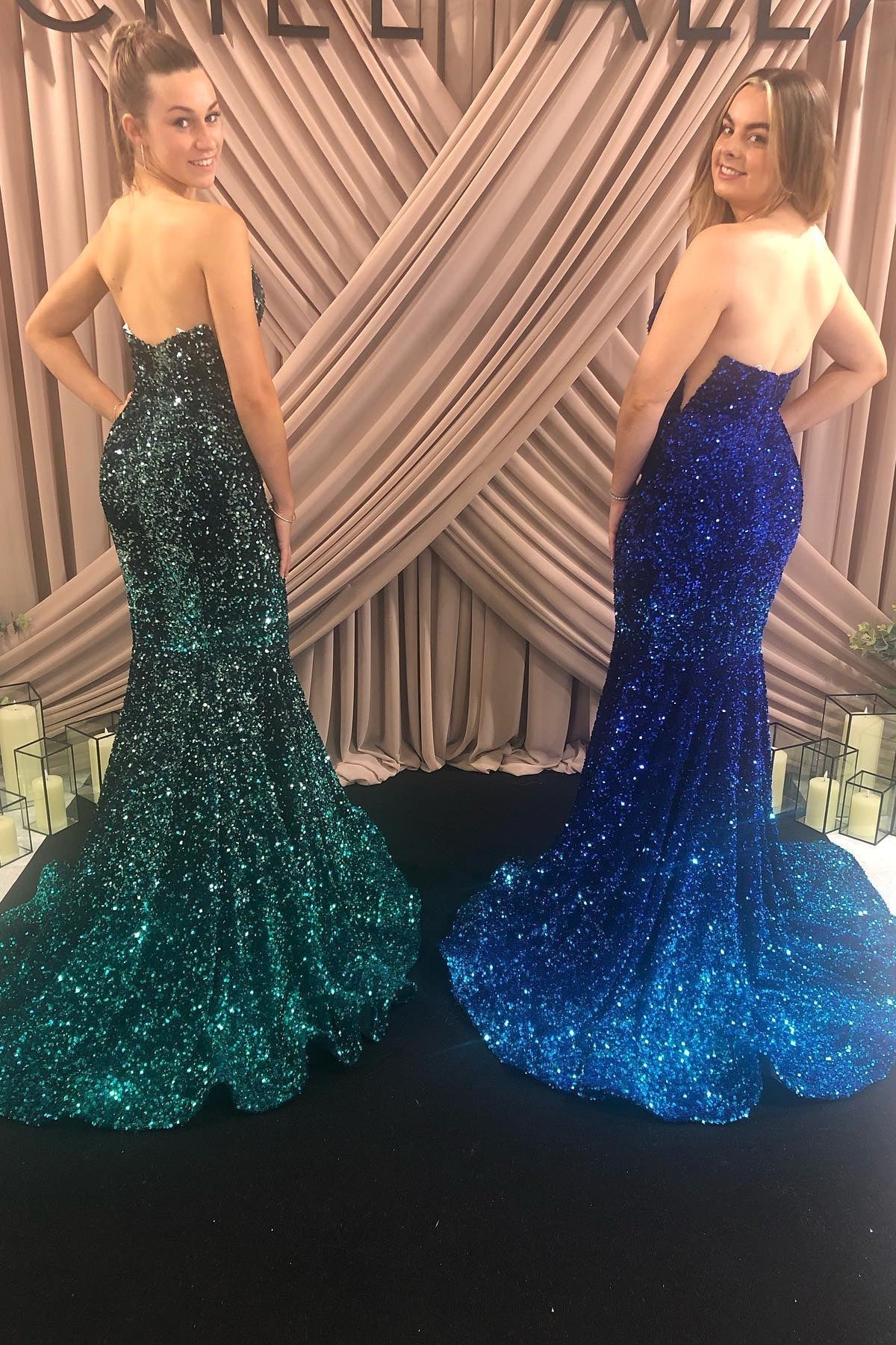 Sequin Strapless Mermaid Long Prom HZ0308