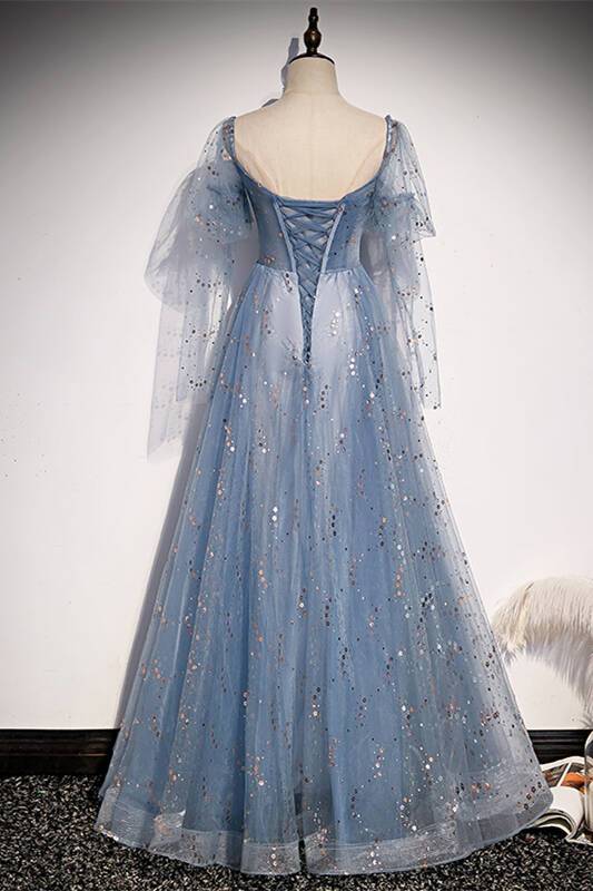 Blue A-line Tulle Fairy Dress with Short HZ0308