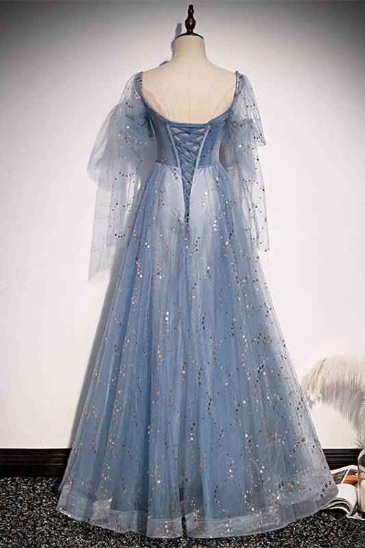 Blue A-line Tulle Fairy Dress with Short HZ0308