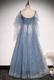 Blue A-line Tulle Fairy Dress with Short HZ0308