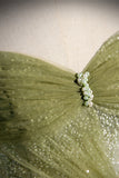 Off the Shoulder Green Tulle A-line Fairy Long Formal HZ0308