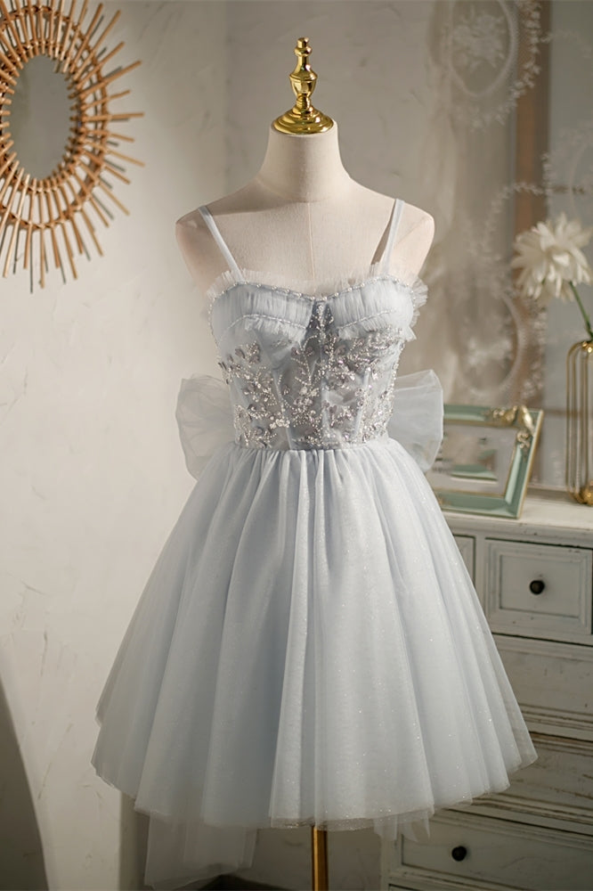 Princess Grey Beaded Short A-line Party HZ0308