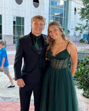 Hot Pink Sheer Corset A-line Formal HZ0308