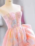 Glamorous High Low Sweetheart Floral Long Evening Party Gowns Evening Special Formal Dresses Prom Dress HZ1121
