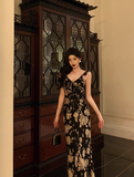 Elegant A line Black Floral Chiffon Sleeveless 21st Birthday Dress Party Gown Birthday Outfits Birthday Dress Ideas For Women HZ1121