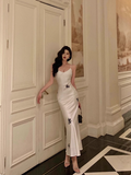 Classy Mermaid White Satin Long 18th Birthday Dress Party Gown 21st Birthday Outfits Birthday Dress Ideas For Women HZ1121