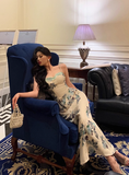 Elegant Mermaid Straps Floral Sleeveless 21st Birthday Dress Party Gown Birthday Outfits Birthday Dress Ideas For Women HZ1121
