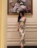 Elegant Mermaid Straps Floral Sleeveless 21st Birthday Dress Party Gown Birthday Outfits Birthday Dress Ideas For Women HZ1121