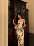 Elegant Mermaid Straps Floral Sleeveless 21st Birthday Dress Party Gown Birthday Outfits Birthday Dress Ideas For Women HZ1121
