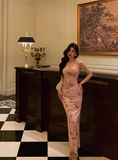 Elegant Sheath Pink Floral Sleeveless Burgundy 23rd Birthday Dress Party Gown Birthday Outfits Birthday Dress Ideas For Women HZ1121