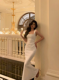 Elegant Mermaid Square Neckline White Sleeveless Burgundy 23rd Birthday Dress Party Gown Birthday Outfits Birthday Dress Ideas For Women HZ1121