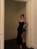 Elegant Sheath Spaghetti Straps Black 21st Birthday Dress Party Gown Birthday Outfits Birthday Dress Ideas For Women HZ1121