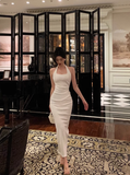 Elegant Sheath Halter White 21st Birthday Dress Party Gown Birthday Outfits Birthday Dress Ideas For Women HZ1121
