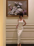 Elegant Sheath Halter White 21st Birthday Dress Party Gown Birthday Outfits Birthday Dress Ideas For Women HZ1121