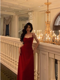 Elegant A line Spaghetti Straps Red 21st Birthday Dress Party Gown Birthday Outfits Birthday Dress Ideas For Women HZ1121