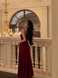 Elegant A line Spaghetti Straps Red 21st Birthday Dress Party Gown Birthday Outfits Birthday Dress Ideas For Women HZ1121
