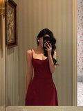 Elegant A line Spaghetti Straps Red 21st Birthday Dress Party Gown Birthday Outfits Birthday Dress Ideas For Women HZ1121