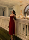 Elegant A line Spaghetti Straps Red 21st Birthday Dress Party Gown Birthday Outfits Birthday Dress Ideas For Women HZ1121