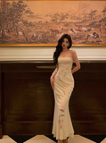 Elegant Mermaid Spaghetti Straps White 21st Birthday Dress Party Gown Birthday Outfits Birthday Dress Ideas For Women HZ1121