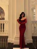 Elegant Mermaid Spaghetti Straps Red Lace 21st Birthday Dress Party Gown Birthday Outfits Birthday Dress Ideas For Women HZ1121