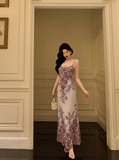 Elegant A line Spaghetti Straps Lilac Floral Sleeveless 21st Birthday Dress Party Gown Birthday Outfits Birthday Dress Ideas For Women HZ1121