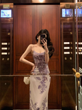 Elegant A line Spaghetti Straps Lilac Floral Sleeveless 21st Birthday Dress Party Gown Birthday Outfits Birthday Dress Ideas For Women HZ1121