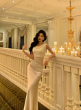 Elegant Sheath Sleeveless Ivory 21st Birthday Dress Party Gown Birthday Outfits Birthday Dress Ideas For Women HZ1121