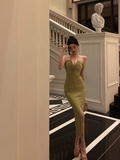 Sexy Sheath Halter Green Sleeveless 21st Birthday Dress Party Gown Birthday Outfits For Women HZ1121