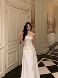 Classy A line Strapless White Sleeveless 18th Birthday Dress Party Gown Birthday Outfits Birthday Dress Ideas For Women HZ1121