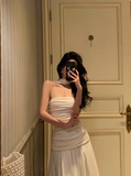 Classy A line Strapless White Sleeveless 18th Birthday Dress Party Gown Birthday Outfits Birthday Dress Ideas For Women HZ1121