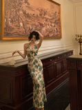 Classy Sheath V Neckline Green Floral Sleeveless 18th Birthday Dress Party Gown Birthday Outfits Birthday Dress Ideas For Women HZ1121