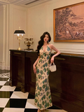 Classy Sheath V Neckline Green Floral Sleeveless 18th Birthday Dress Party Gown Birthday Outfits Birthday Dress Ideas For Women HZ1121