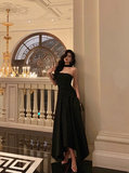 Classy A line Strapless Black Sleeveless 18th Birthday Dress Party Gown Birthday Outfits Birthday Dress Ideas For Women HZ1121