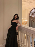 Classy A line Strapless Black Sleeveless 18th Birthday Dress Party Gown Birthday Outfits Birthday Dress Ideas For Women HZ1121