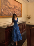 Classy A line V Neckline Blue Chiffon Sleeveless 18th Birthday Dress Party Gown Birthday Outfits Birthday Dress Ideas For Women HZ1121