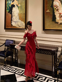 Classy A line Spaghetti Straps Red Chiffon Sleeveless 18th Birthday Dress Party Gown Birthday Outfits Birthday Dress Ideas For Women HZ1121