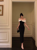 Elegant Sheath Off The Shoulder Black 18th Birthday Dress Party Gown Birthday Outfits Birthday Dress Ideas For Women HZ1121